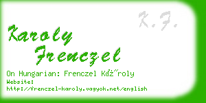 karoly frenczel business card